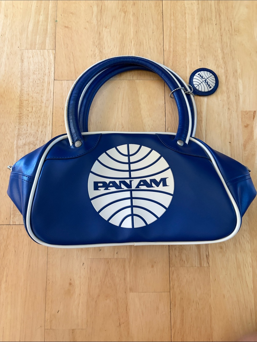 Pan Am Blue Logo Dome Satchel - Retro Travel Bag